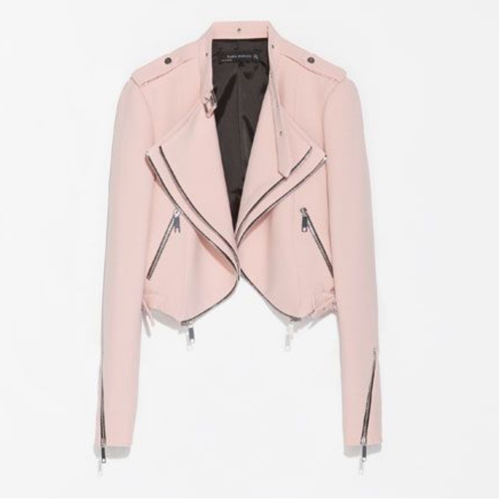 Zara woman cropped jacket with zips